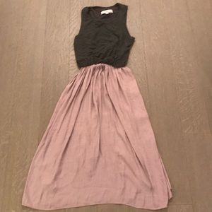 Loft two tone dress; mid calf length